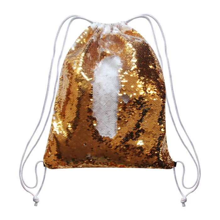 

RubySub  Sublimation Multicolor Sequin Bag Blanks Backpack Custom Shoulder Bag, White