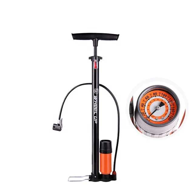

WHEEL UP Bicycle Accessories Floor Pump Bike Air Foot Pump With 160PSI Gauge Inflator Cycling Tire Pump, Black