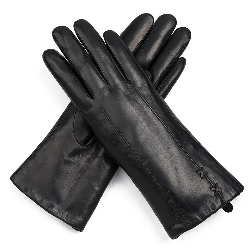 Ladies Thick Fur Lined Genuine Sheepskin Leather Dressing Gloves For Winter Buy Ladies Fur 6101