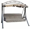 Outdoor Luxury 3 Seater Patio Swing with Durable Steel Frame and UV Protected Canopy