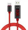 Phone Use Micro USB 2.2A Fast Charging Nylon Braided Led Display USB Cable 1M Flat Charger Data Cable