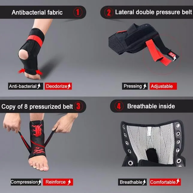 Adjustable Ankle Brace Support Sprain Protect Belt Exercise Ankle Pad