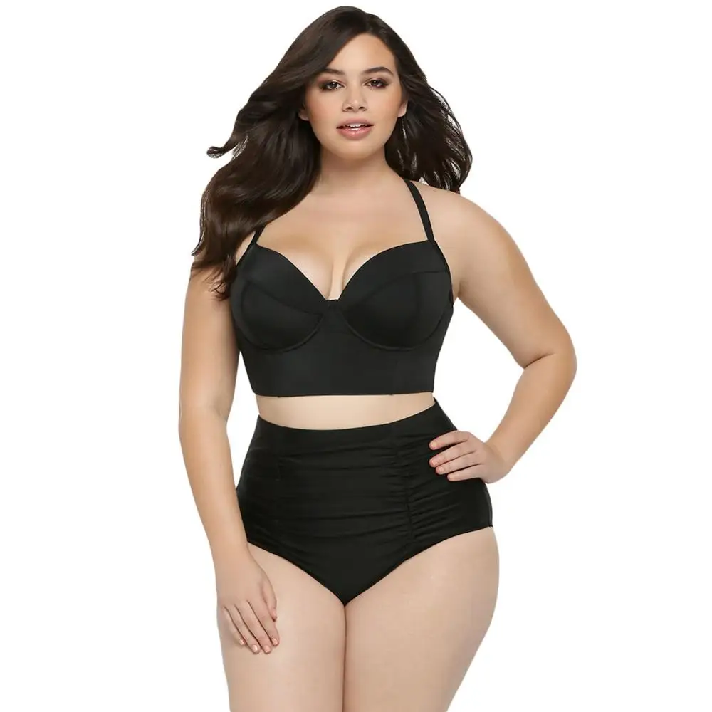 

3 color optional Sexy Tank Set Swimwear Fat Women Push Up Two Piece Sport Bikinis
