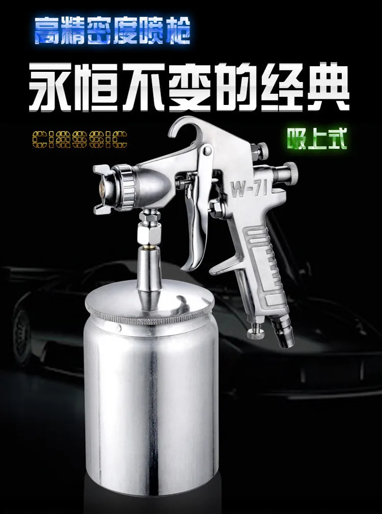 Panel Beater Spray Lacquer Tools W71 Hvlp Air Spray Gun Wall Latex Paint Sprayer Pneumatic