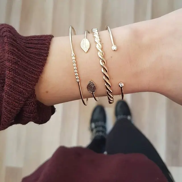 Fashion gold Leaf Bracelet set for women wholesale N95282