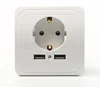 Smart Home Best Dual USB Port 2400mA Wall Charger Adapter 16A EU Standard Electrical Plug Socket Power Outlet Panel 110~250V