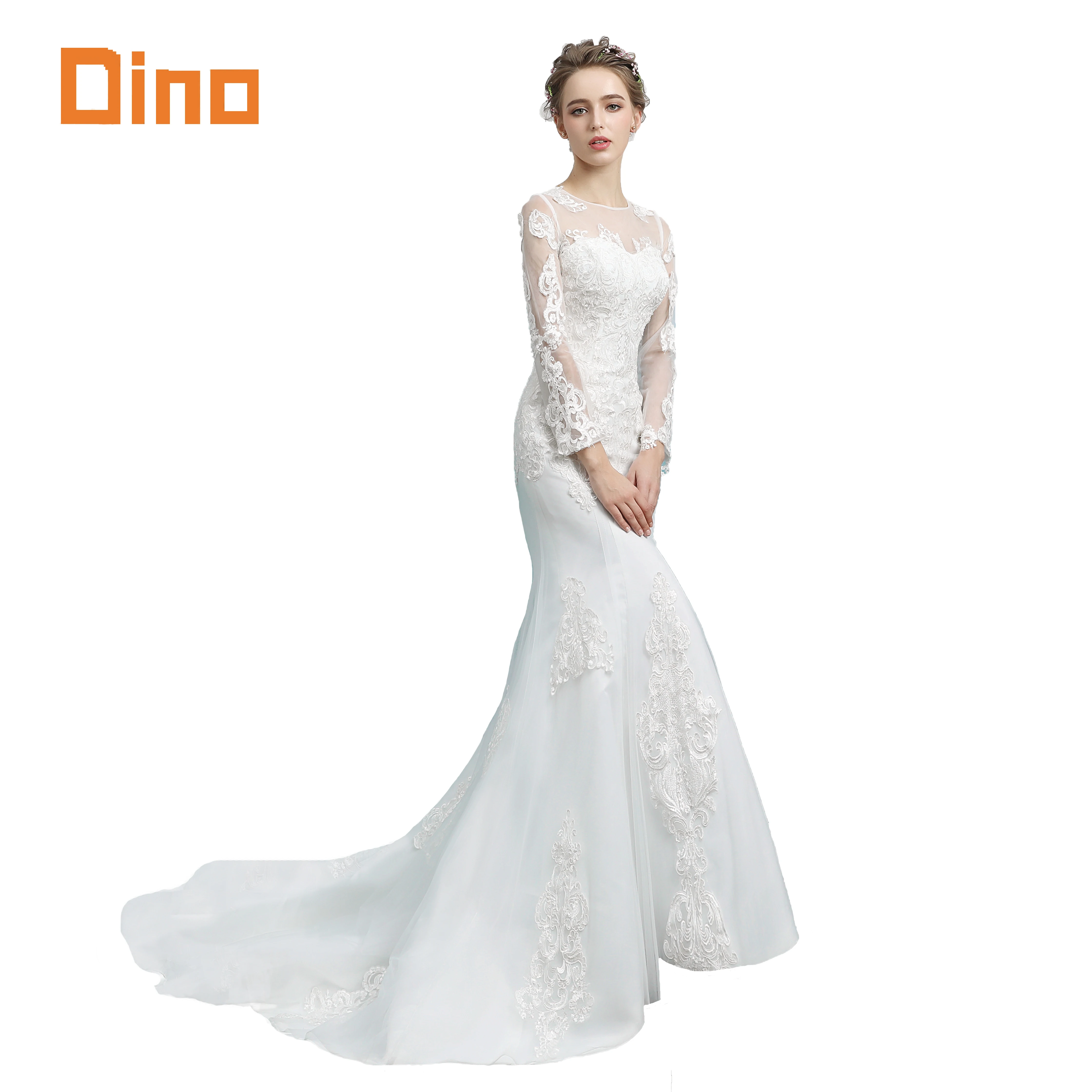 

Zhongshan style hot selling satin mermaid wedding dresses with brush train