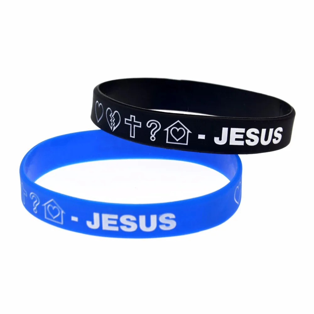 Wholesale 50pcslot Love Jesus Silicone Wristband Religious Bracelets Buy Silicone Bangles For 1852