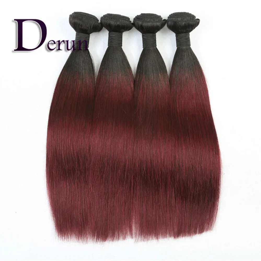 

Wholesale Straight 1B/99J two tone human hair weave 100% virgin mink brazilian ombre hair extension