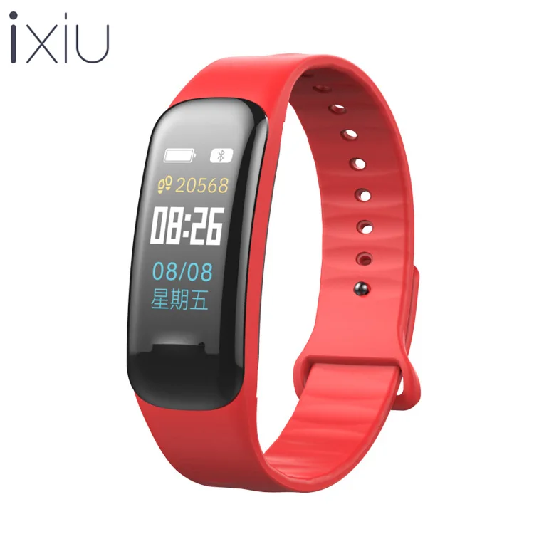 

2019 Shenzhen ce rohs c1plus blood pressure alarm smart bracelet manual pedometer fitness pulse c1 plus, Black;red;blue