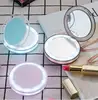 Touch sensor LED makeup mirror USB charging folding makeup mirror mini portable lamp makeup mirror