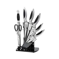 

super 6pcs stainless steel kitchen knife set with acrylic stand, stainless steel knife set kitchen, knife set stainless steel