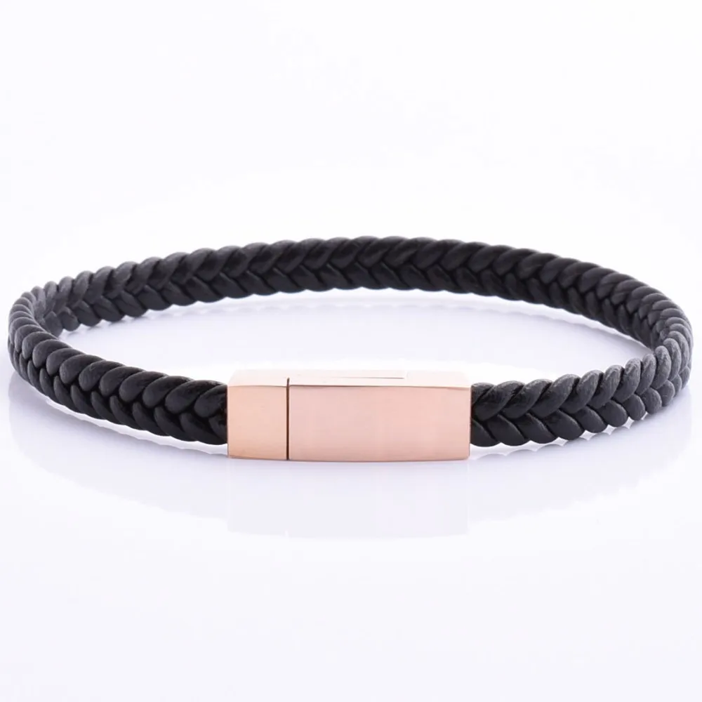 

Fashion Jewelry 2019 Wholesale Handmade Stainless Steel Leather Custom Logo Bracelet