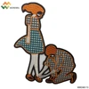 High quality souvenir embroidery patches leather cross stitch patch