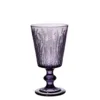 Samyo new design antique embossed colourful pressed drinking wine glass