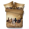 Wild horses and Pyramid in Desert 3d bed set