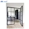 Black color slim aluminum frame customized steel doors casement