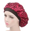 Satin Shower Caps Sleeping Hair Cap printing gold flower Satin Hairs Bonnet Fashion Comfortable Women black Shower hat
