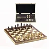 15" Wooden magnetic felted chess game set, wooden chess, wooden chess set board game interior storage chess pieces