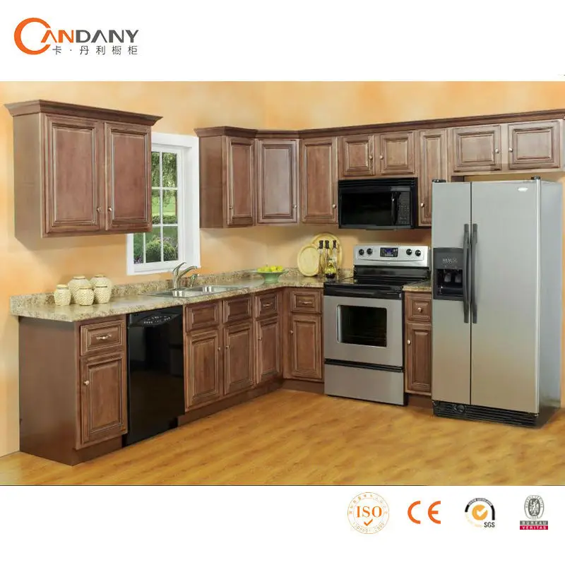 2014 jual panas alami  dapur  kabinet kayu solid dapur  