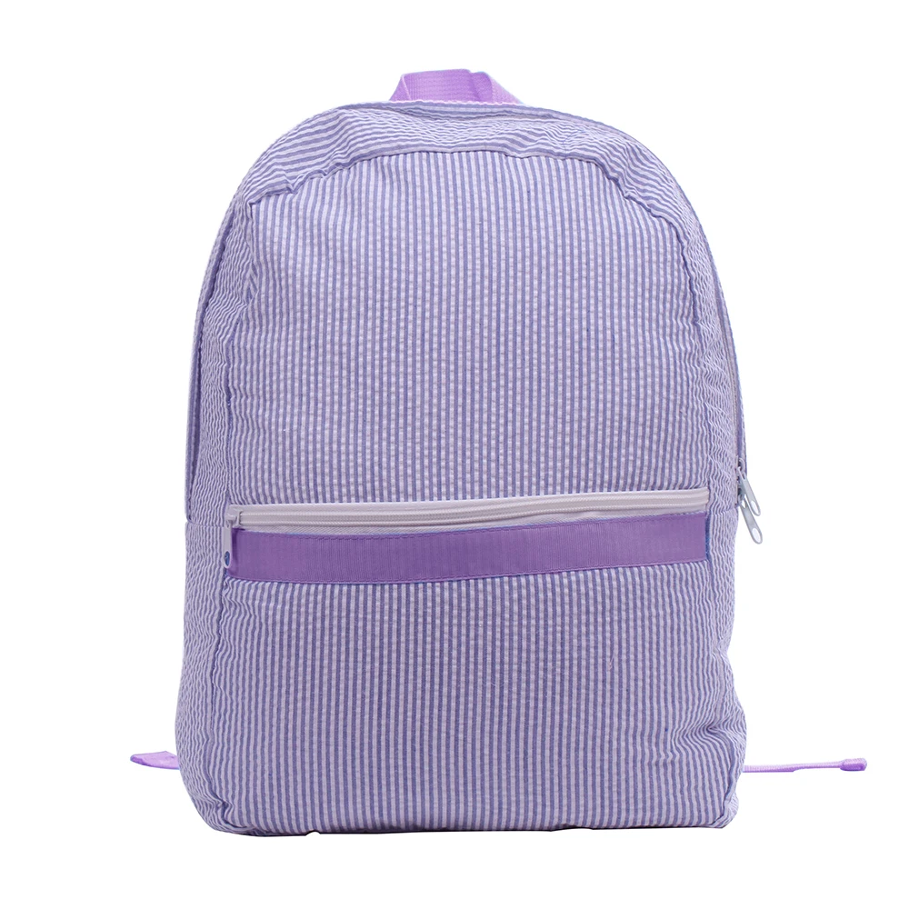 

Wholesale Gifts Preschool Kids Monogram Seersucker Backpack Bag, As pics shown