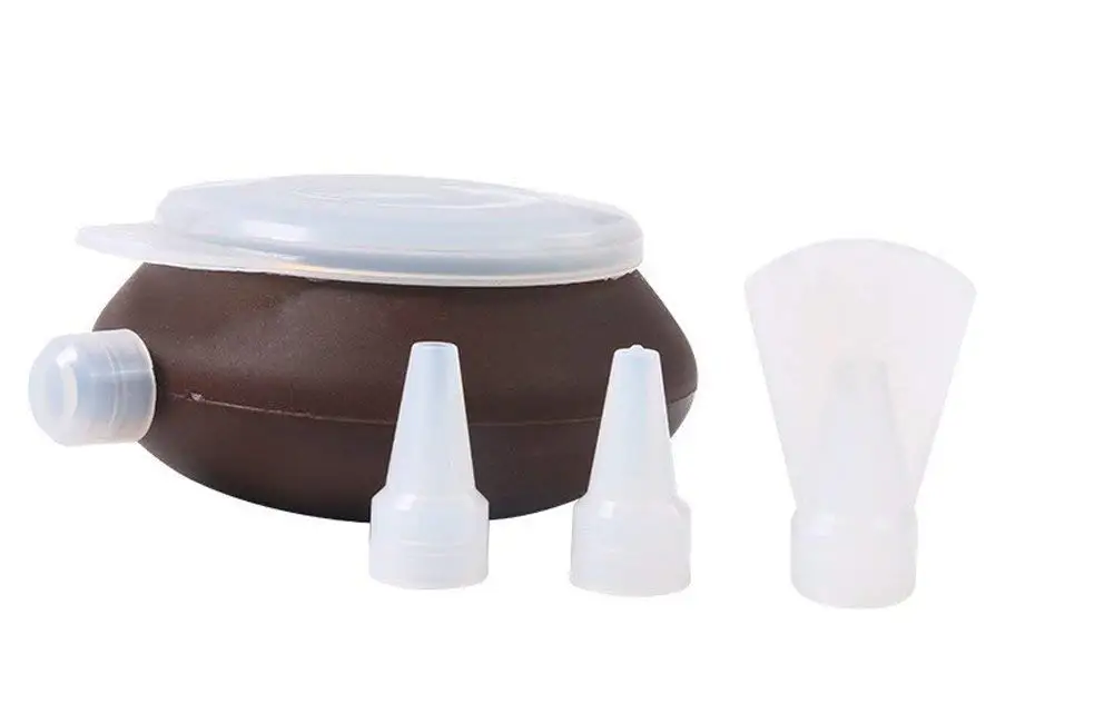 YIJIA Silicone Pastry Macaron Cake Decorating Pen with 1 cover&3 Nozzles Kit Set Fondant Cake Decorating Tools Set