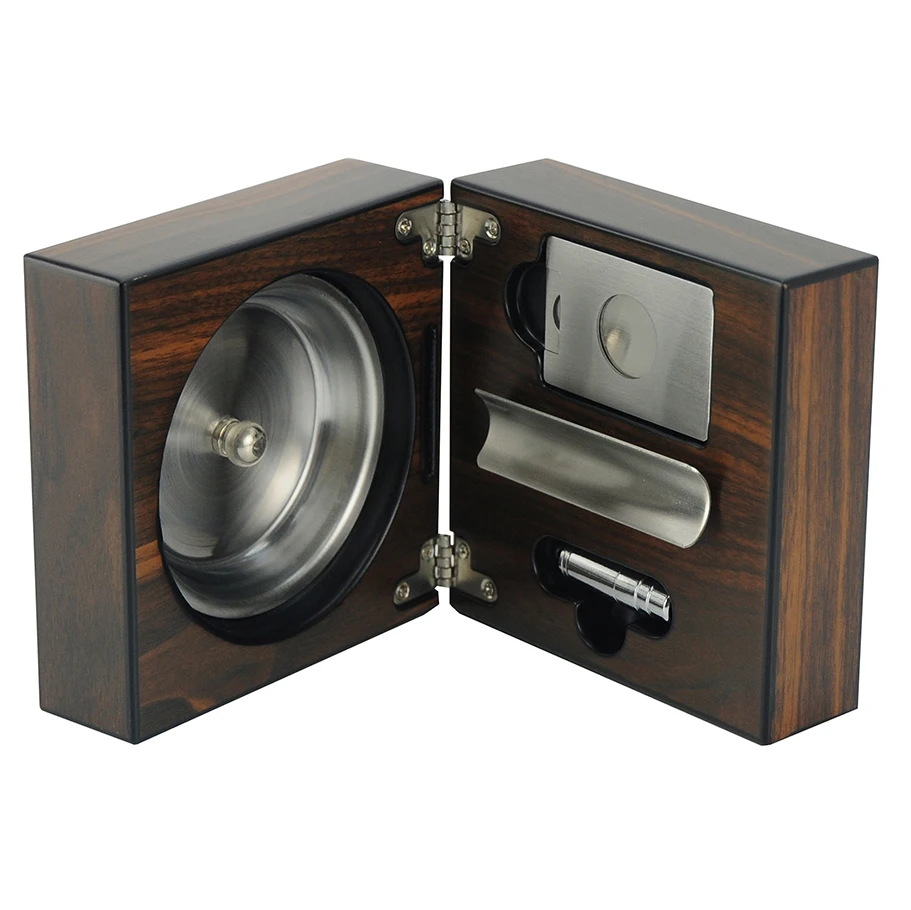 

Sonny Square Fancy Foldable Walnut Wooden Cigar Ashtray Stocked