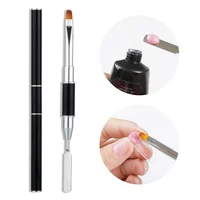 

Double Head Professional 2 in1 metal spatula tool Finger Extension for polygel nail art brush