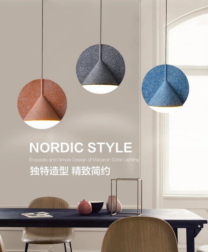 Nodic minimalist colorful resin casual residential cafe small chandelier pendant lights