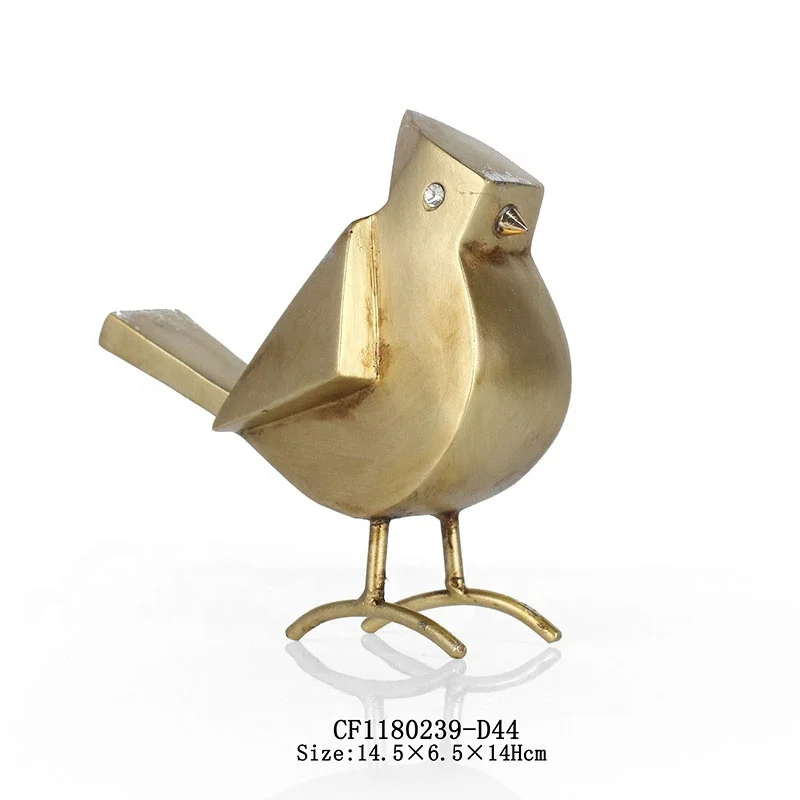 Resin Modern Abstract Geometric Goldleaf Bird Candle Holder Bird Statue Gift Home Decor golden birds supplier