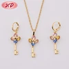 Wholesale Fashion Key Shape africa beads light weight gold saree necklace set