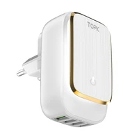 

TOPK B413 4-Port 22W Adjustable LED Lamp USB Charger Adapter Auto-ID Portable Phone Travel Wall Phone Charger