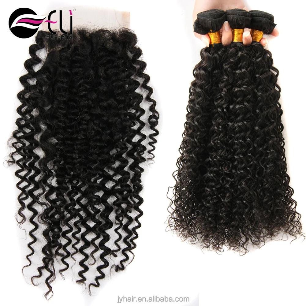 

Indian Temple Hair One Vendor Peruvian Kinky Curly Closure, Natural black