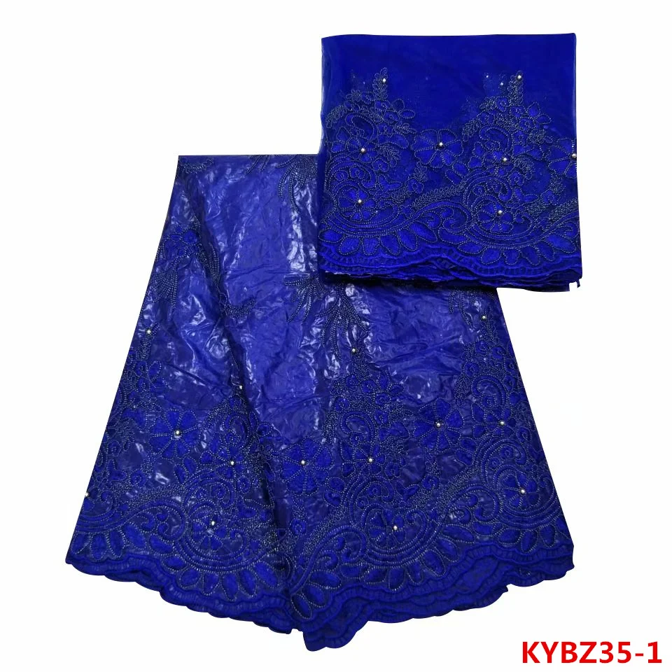 

New Coming Nigeria Embroidery African Lace Fabric 5 Yards French Bazin Riche Broderie for Man/Women