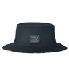 Cheap woven label plain black bucket hat reversible short brim bucket hat
