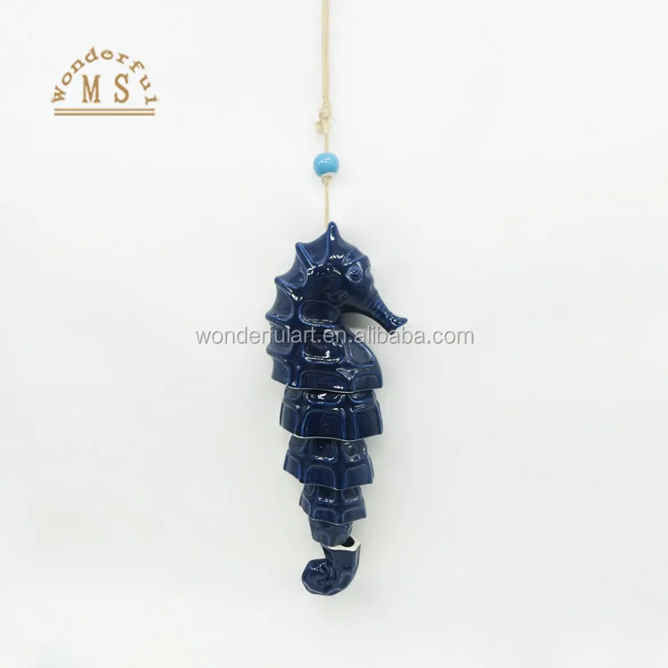 Most popular items garden wedding decor sea horse shaped ceramic wind bell wind chime bell