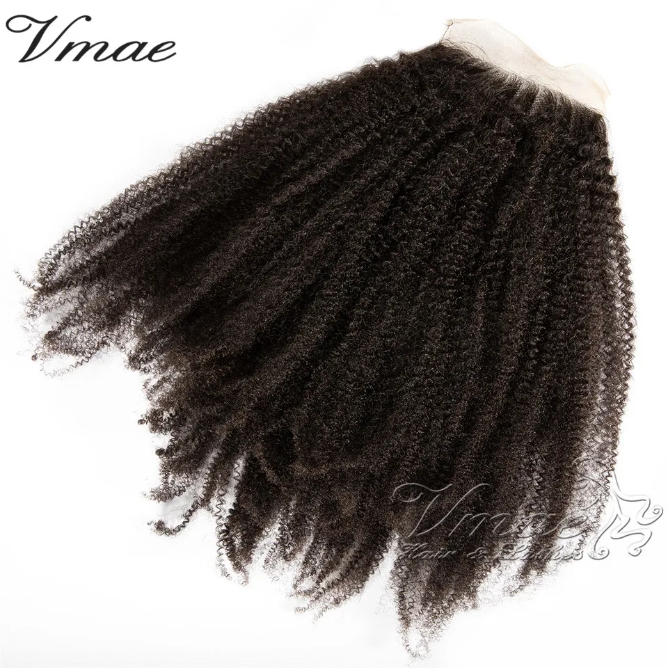 

VMAE China Factory Burmese Cambodian Natural Color 4A 4B 4C Afro Kinky Curly 5*5 PU Lace Closure