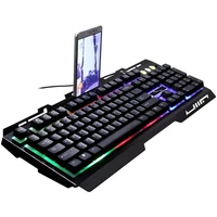 

ZGB G700 104 Keys USB Wired Mechanical Feel RGB Backlight Metal Panel Suspension Gaming Keyboard with Phone Holder