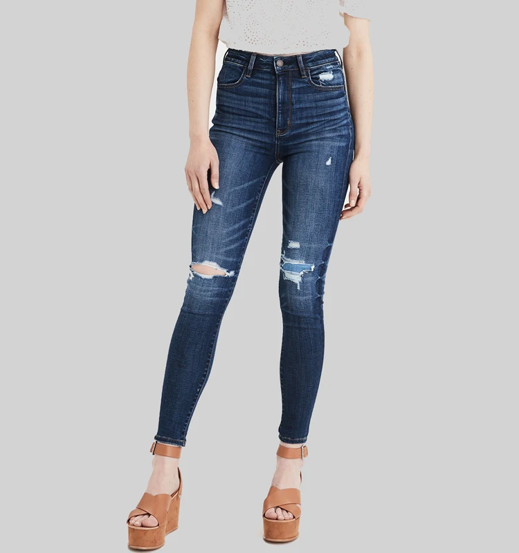 women's ripped high rise jeans