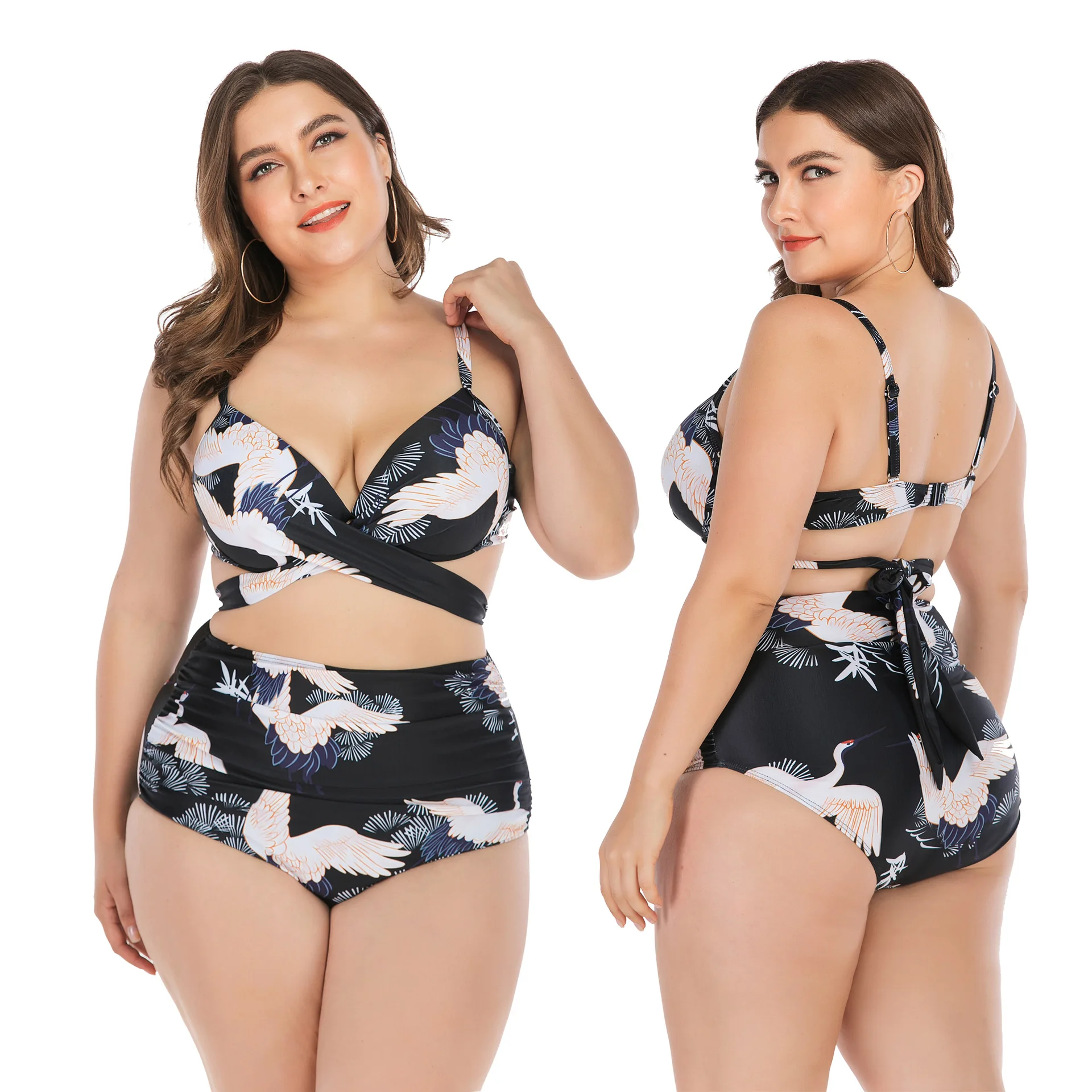

2019 Factory Swimwear Plus Size Two Piece Woman Swimwear Big Size Bathing Suit