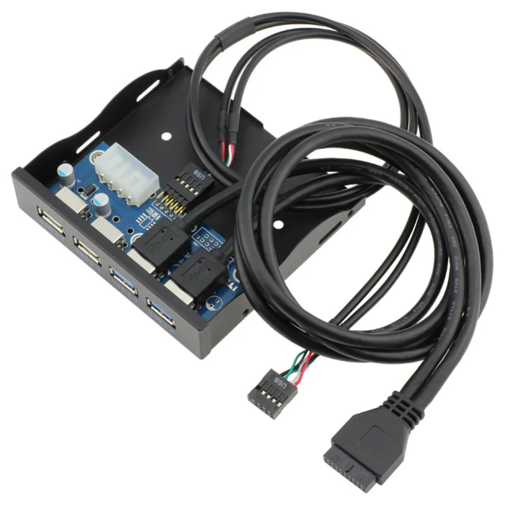 

4 Ports multi USB 2.0 USB 3.0 Hub splitter Internal Front Panel Combo Bracket Adapter for 3.5 Inch Floppy Driver Bay