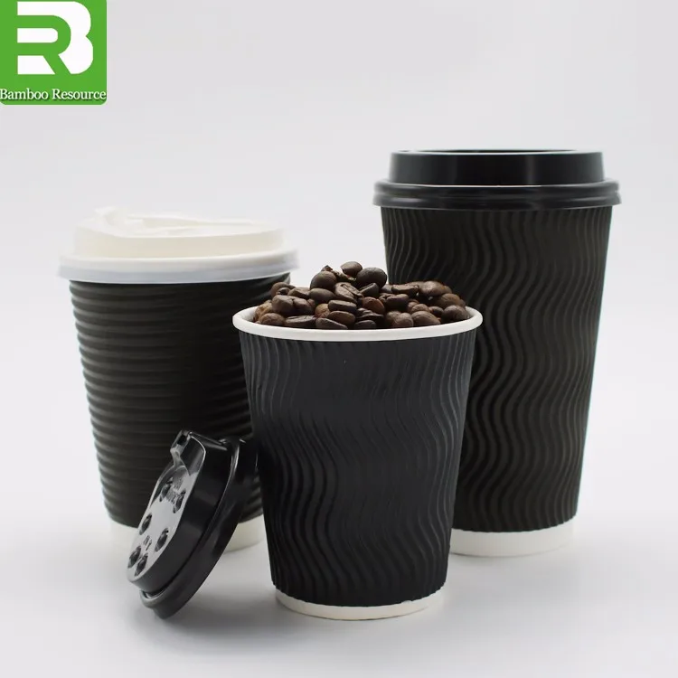 
Custom logo Printed Disposable biodegradable Single Wall Paper Coffee Cup with Lids 
