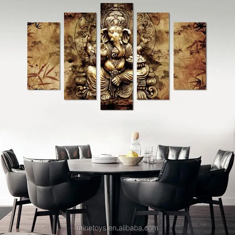 Custom Photo Print 5pcs Abstract Lord Ganesh Canvas Wall Art Buy High Quality Abstract Abstract Lord Ganesh Paintings Canvas Wall Art Abstract Lord Ganesh Painting Canvas Print Custom Photo Print Painting Product On