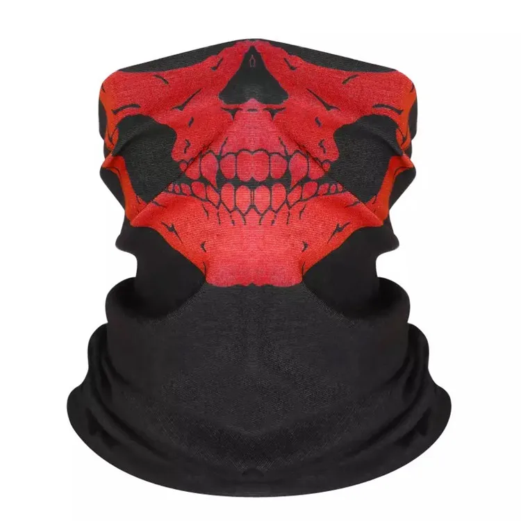 
Multifunctional skull print bandana seamless headwear neck tube bandana 