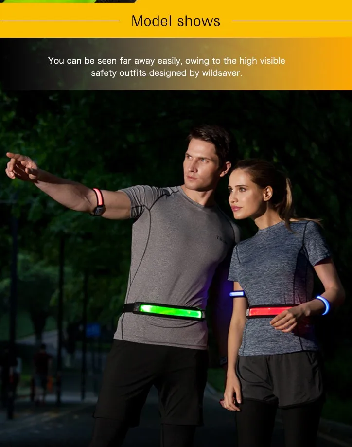 Wholesale USB Rechargeable LED Reflective Waist Belt