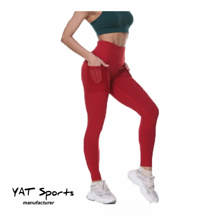 

Customized logo printed Low MOQ pockets mesh workout leggings yoga sport pants