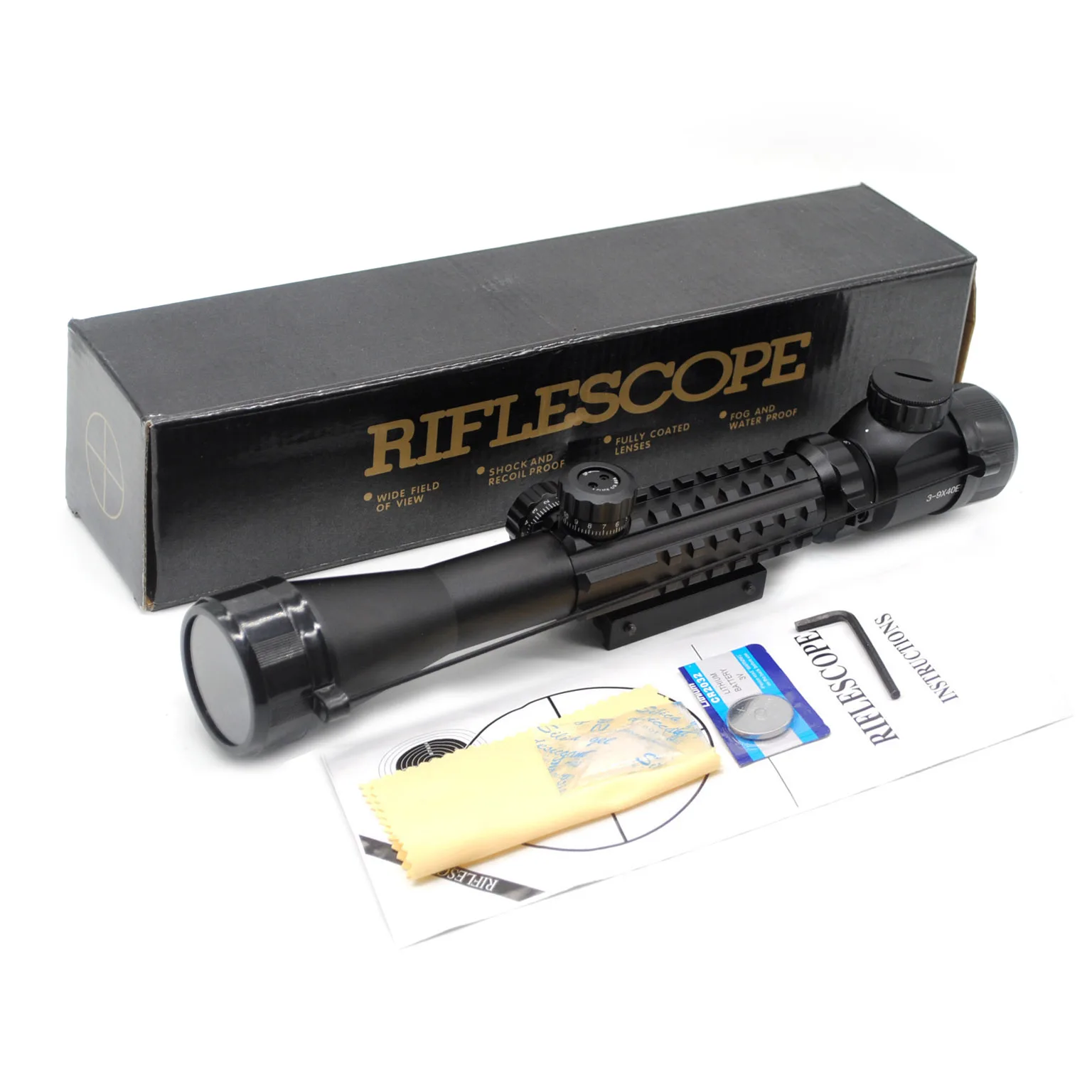 
Aplus Hunting Riflescope 3-9x40EG Red & Green Illuminated Rifle reflex sight Scope with 20mm picatinny rail mount 