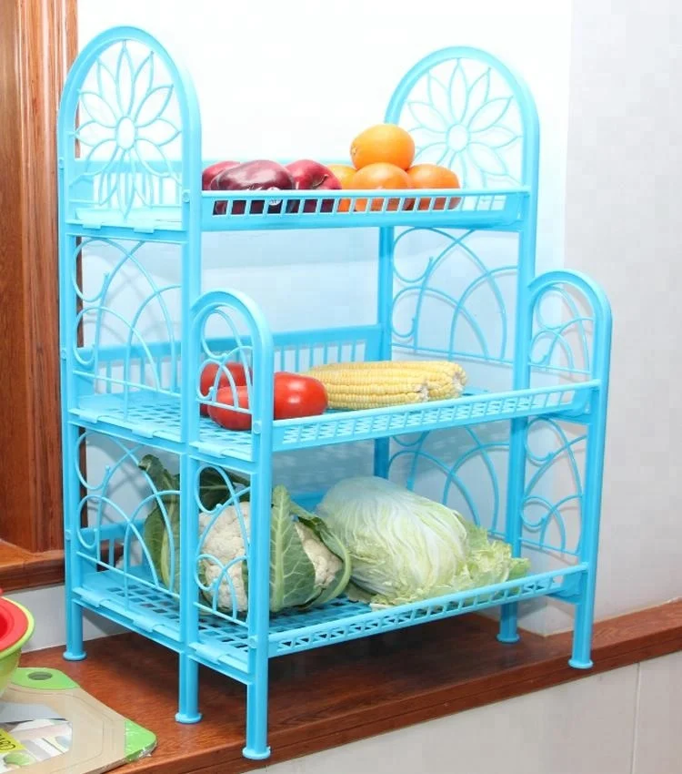 Kitchen Unique Dish Rack Vegetable Or Fruit Storage Rack Orange Dish