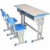 Two Seater School Desk & Chair Classroom Bench Furniture Wooden Study Table For Children