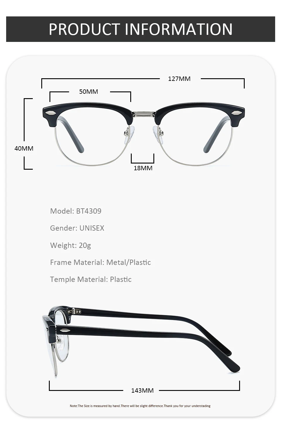 Bt4309 Best Selling Glasses Products Ce Certified Acetate And Metal Mix